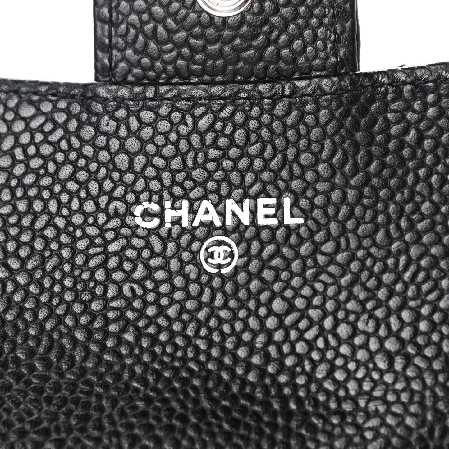 Caviar Quilted Flap Card Holder Black
