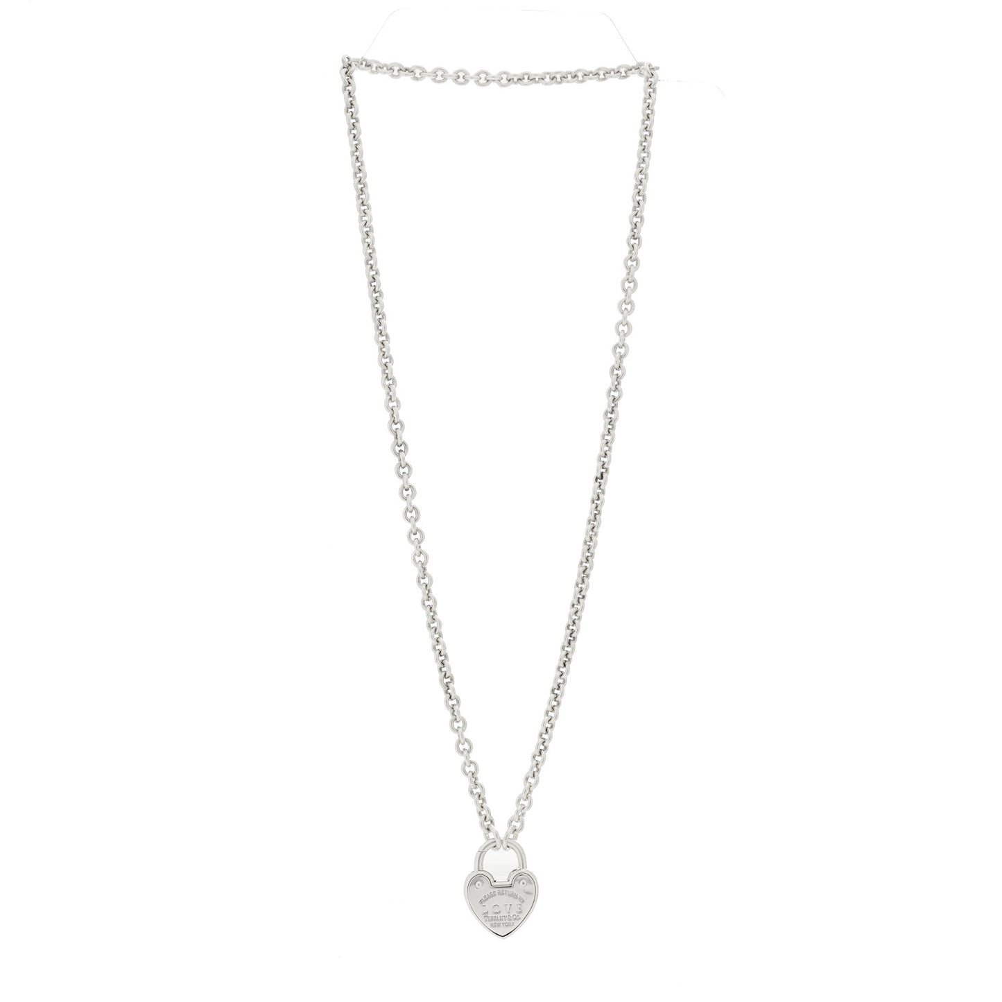 Sterling Silver Return To Tiffany Love Heart Lock Pendant Necklace