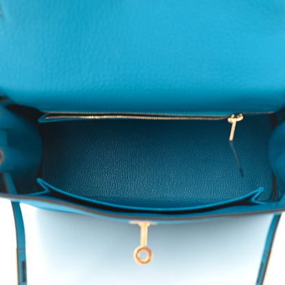 Hermes Togo Kelly Retourne 25 Bleu Zanzibar 5 of 11