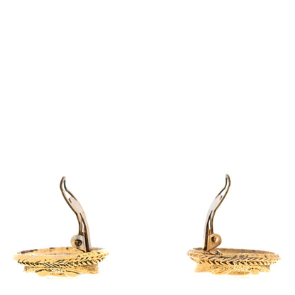 Chanel Metal CC Clip On Earrings Gold 3 of 4