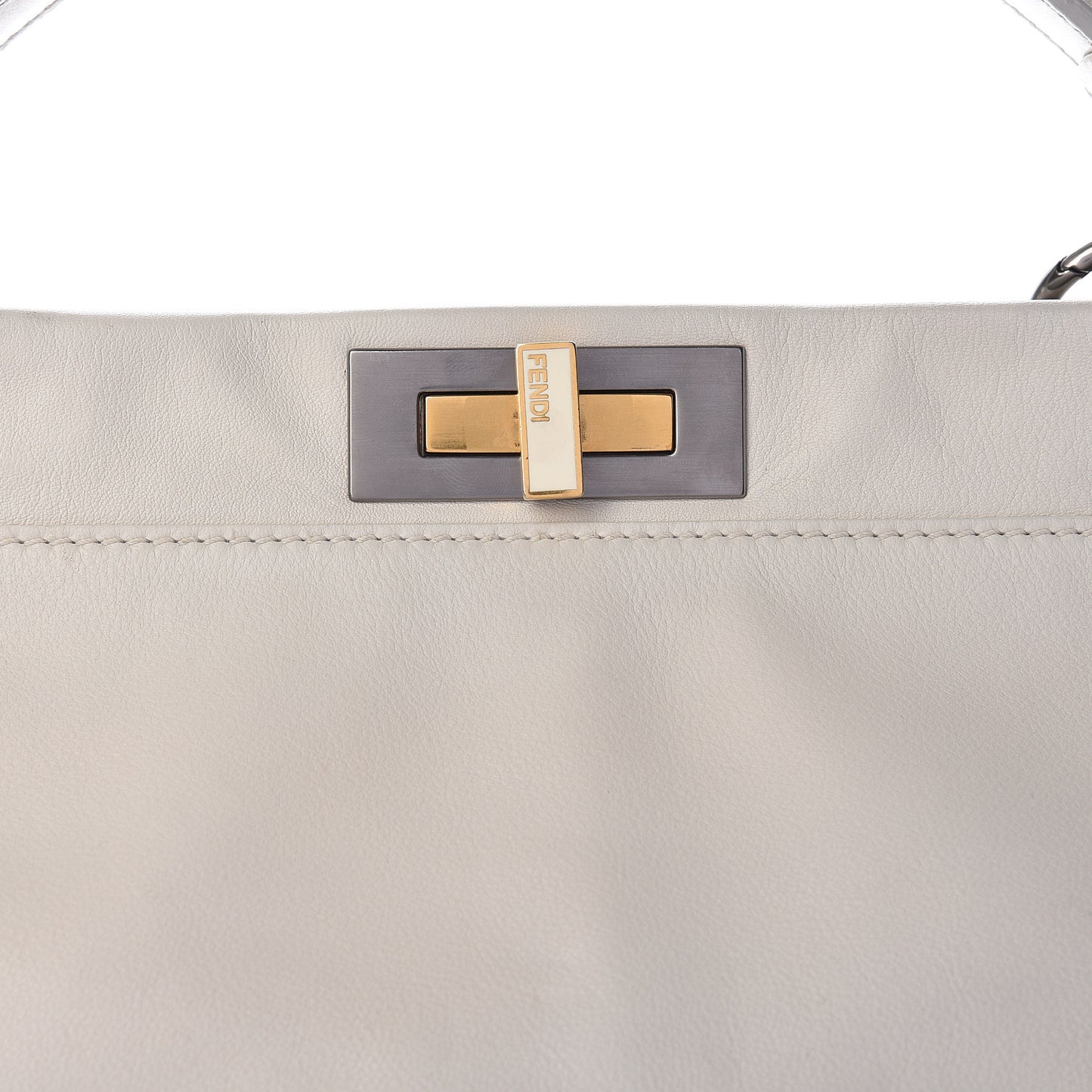 Goatskin Watersnake Large Peekaboo Iconic Satchel White