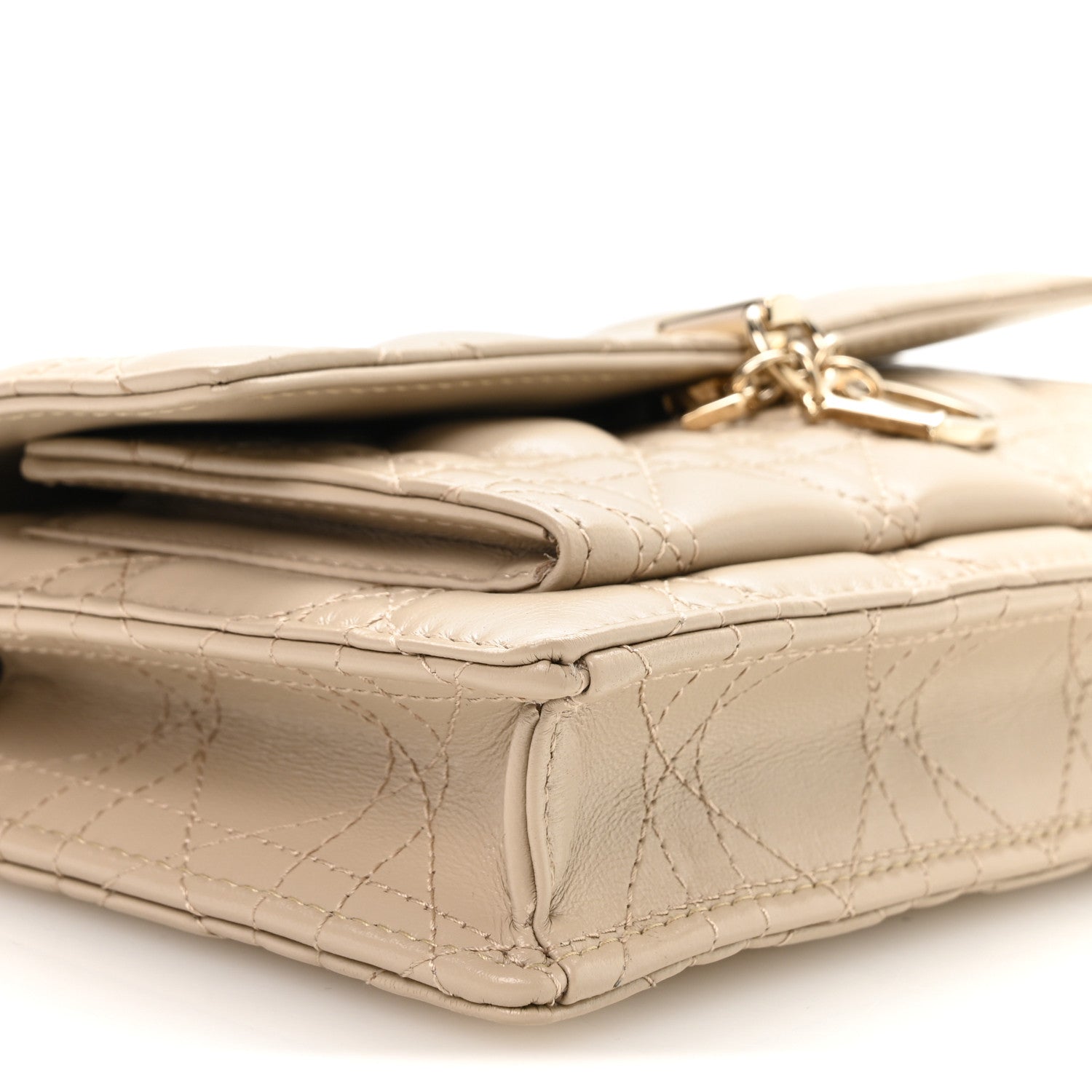 Christian Dior Lambskin Cannage Chain My Dior Daily Chain Pouch Powder Beige 10 of 12