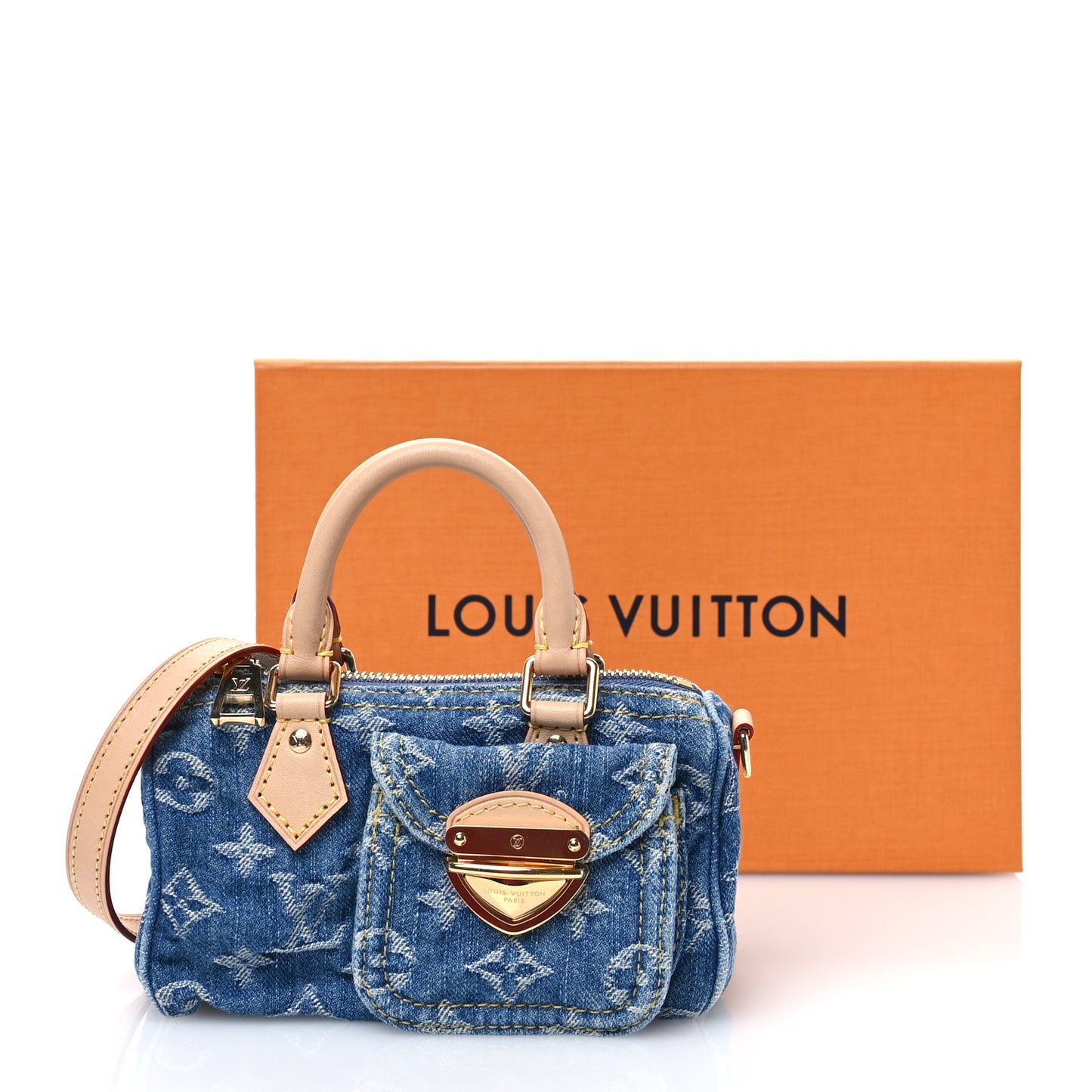 Monogram Denim Nano Speedy Blue