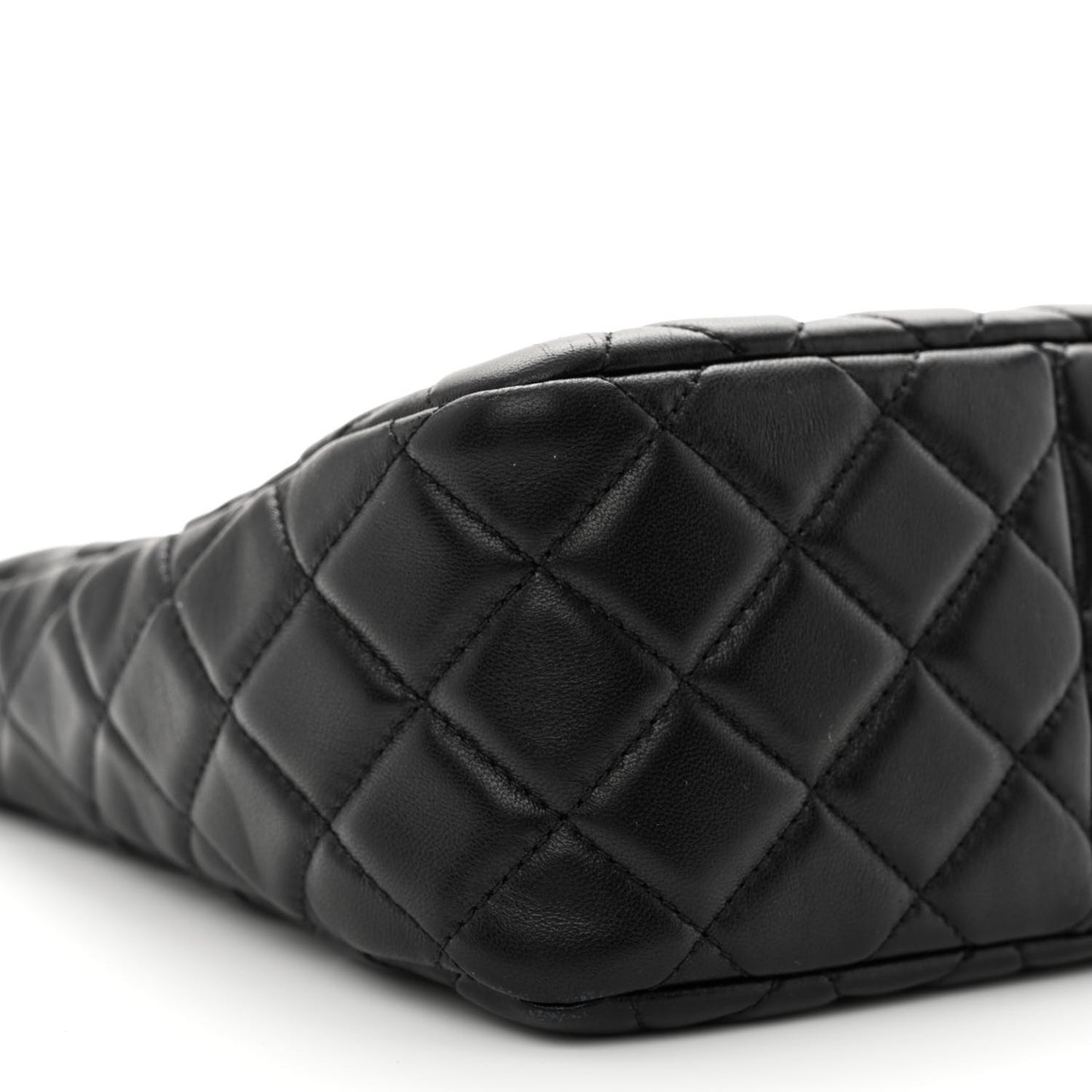 Lambskin Quilted Small Pearl Crush Hobo Black
