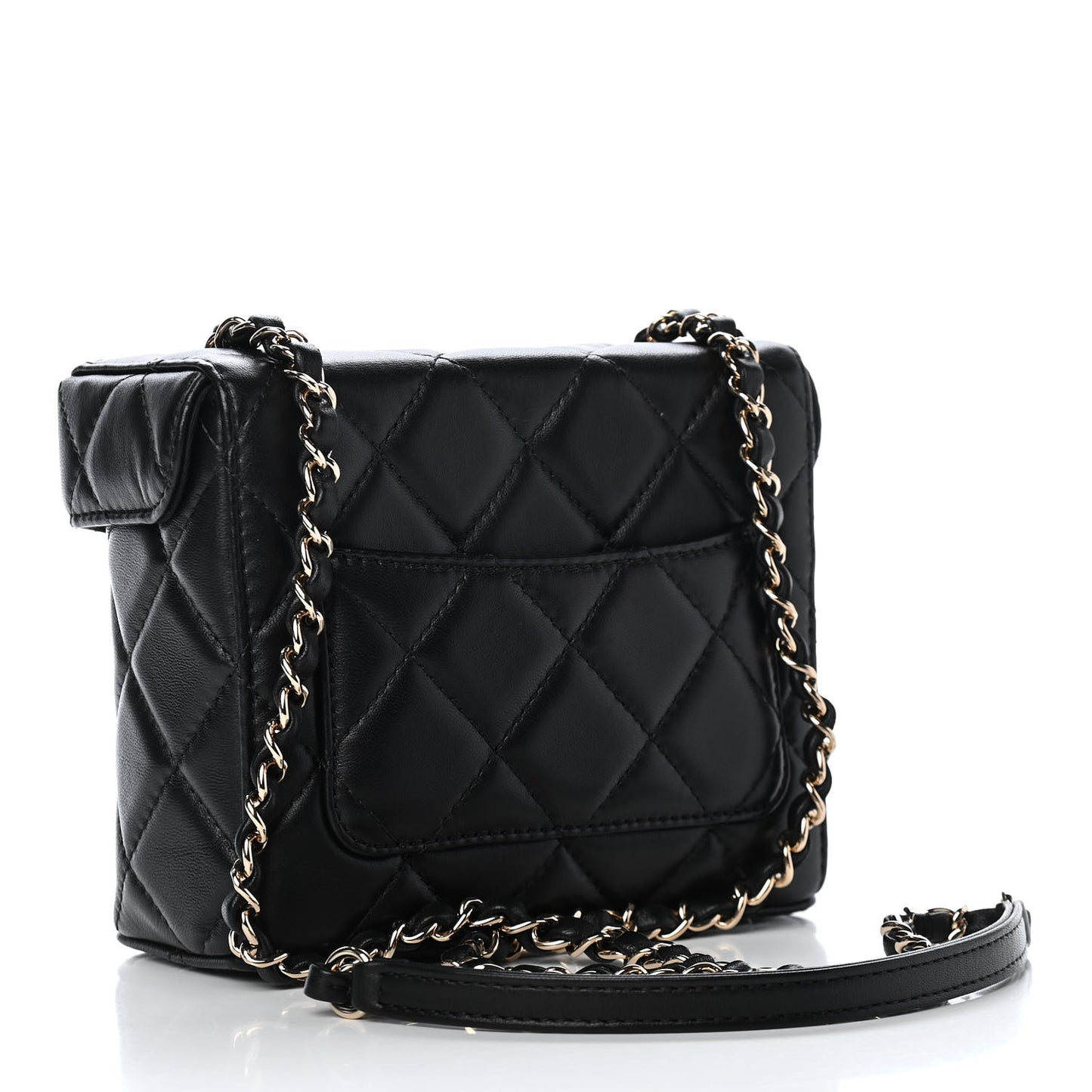 Lambskin Quilted Small Box Bag Black