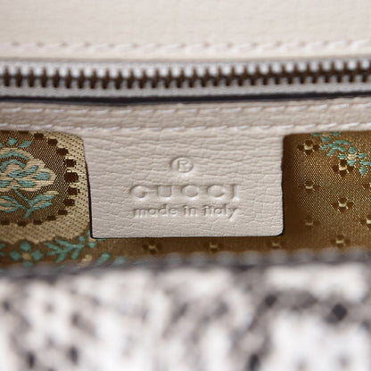 Gucci Calfskin Snakeskin Studded Small Ottilia Top Handle Bag White 7 of 12