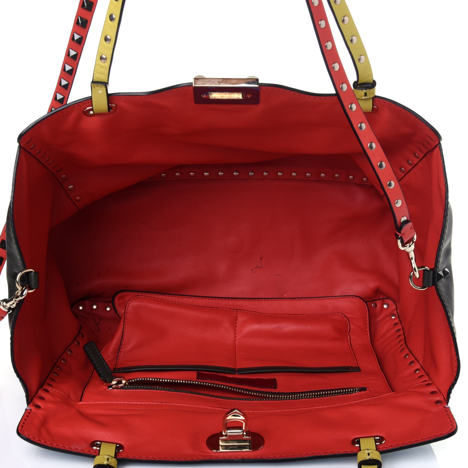 Valentino Garavani Vitello Colorblock Medium Rockstud Tote Multicolor 6 of 14