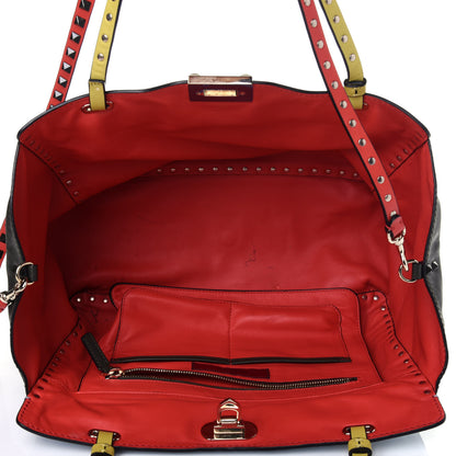 Valentino Garavani Vitello Colorblock Medium Rockstud Tote Multicolor 6 of 14