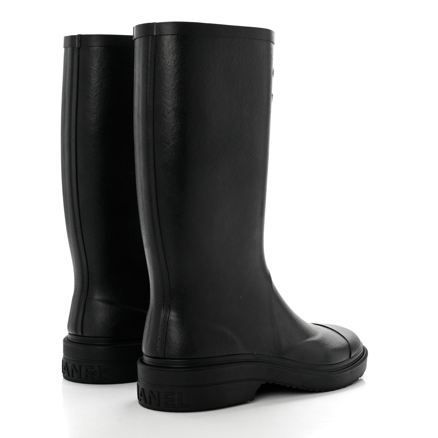 Chanel Caoutchouk CC High Boots 38 Black 4 of 8