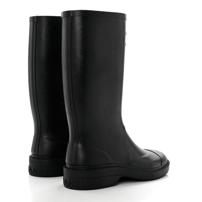 Chanel Caoutchouk CC High Boots 38 Black 4 of 8