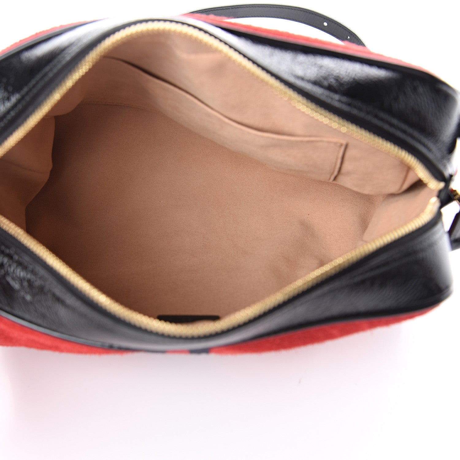 Gucci Suede Patent Web Small Ophidia Shoulder Bag Hibiscus Red Black 4 of 8