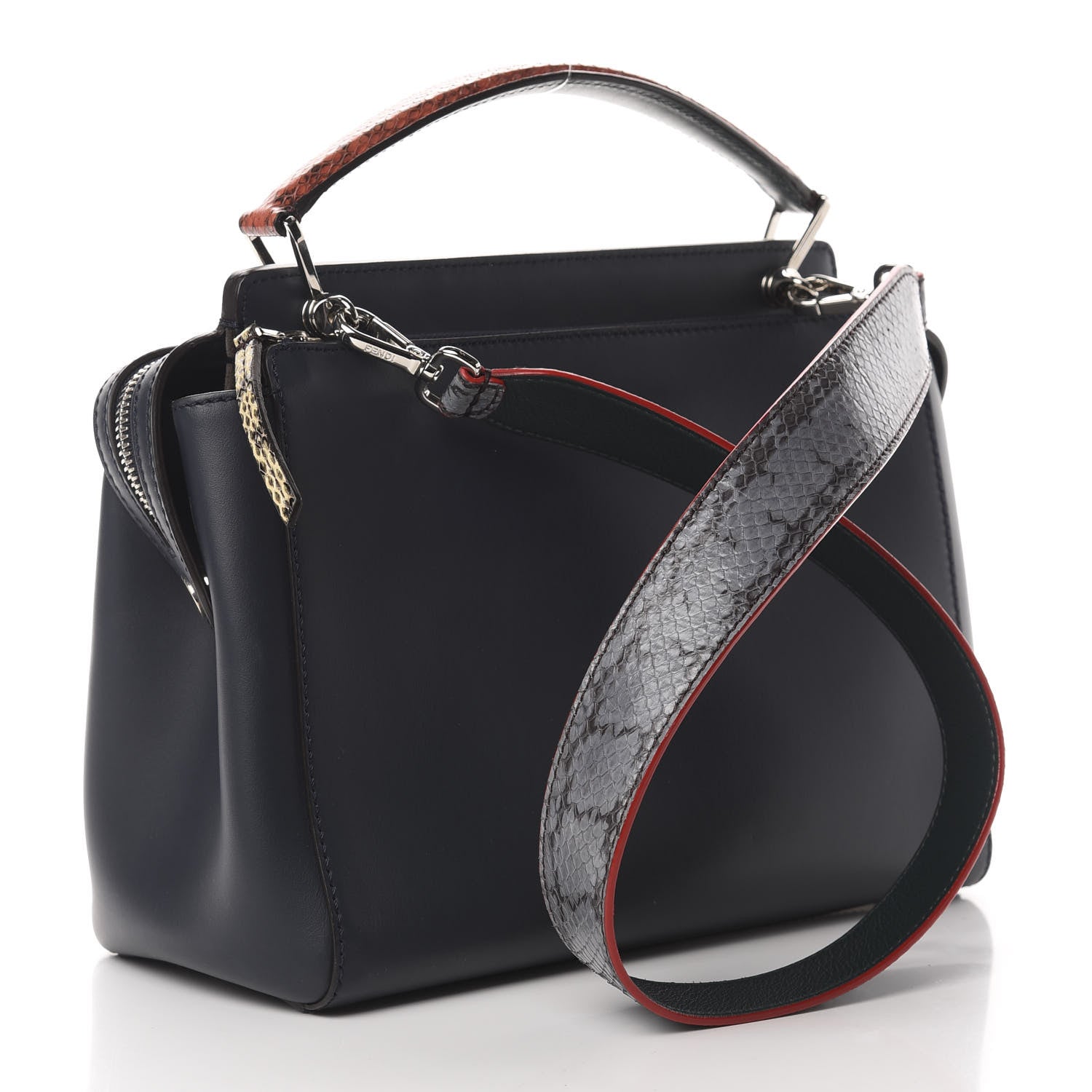 Fendi Vitello Baltico Dolce Elaphe DotCom Satchel Lavagna Ortensia Multicolor 2 of 13