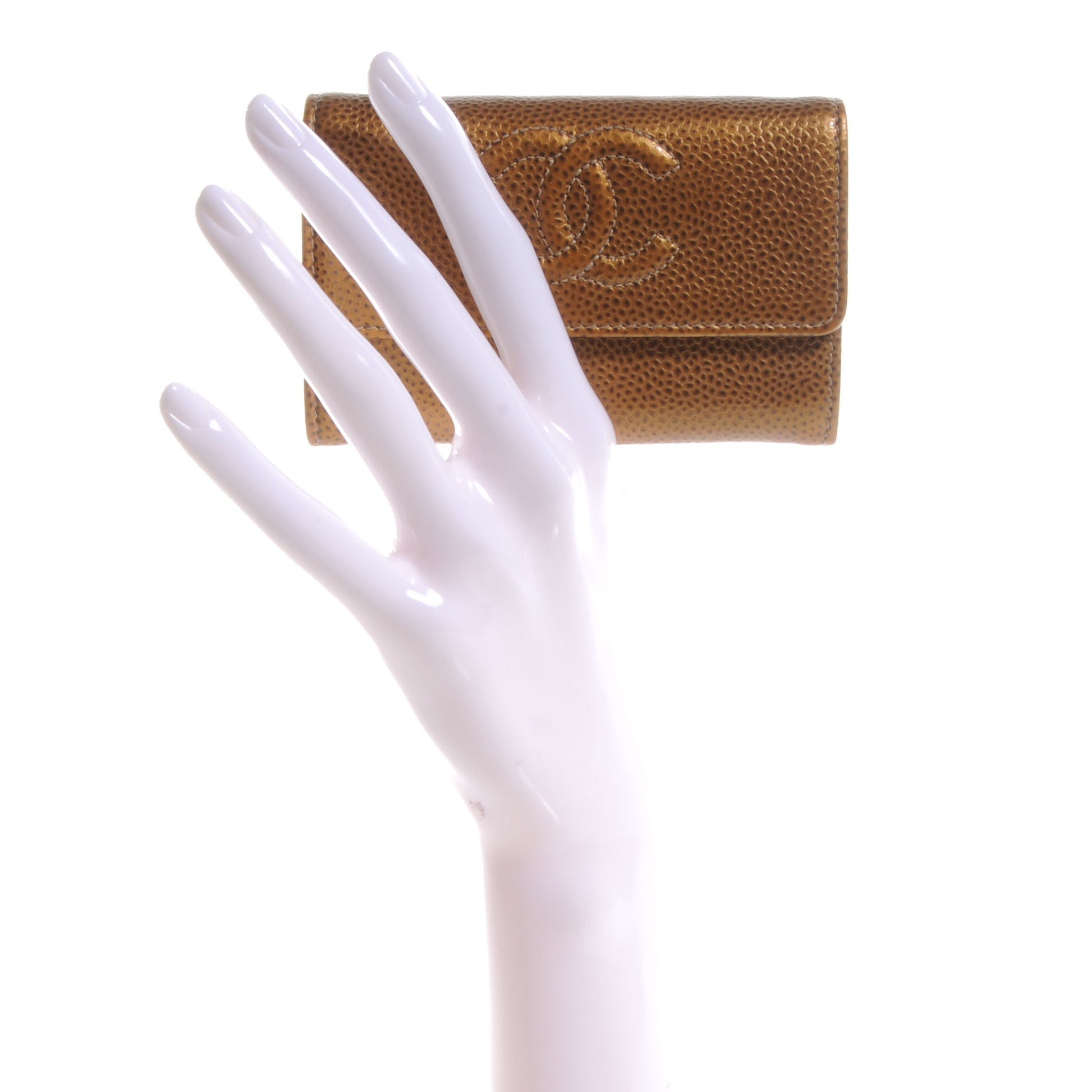 Chanel Caviar CC Card Holder Dark Gold 2 of 9