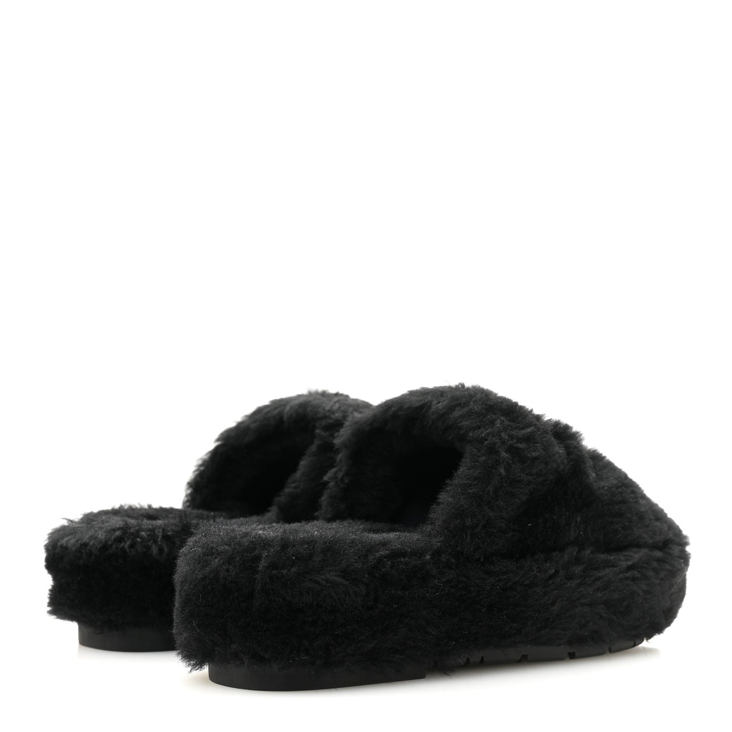 Shearling CC Flat Mules 35 Black