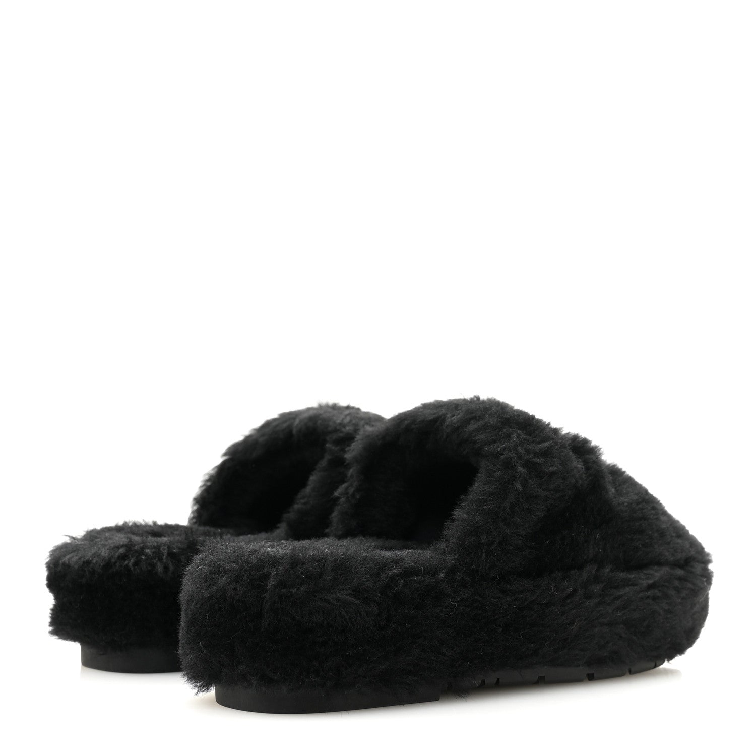 Chanel Shearling CC Flat Mules 35 Black 5 of 13