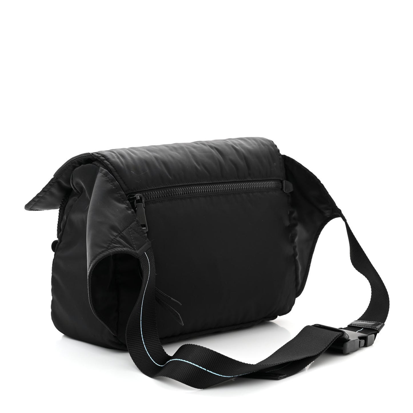 Tessuto Nylon Logo Messenger Bag Black