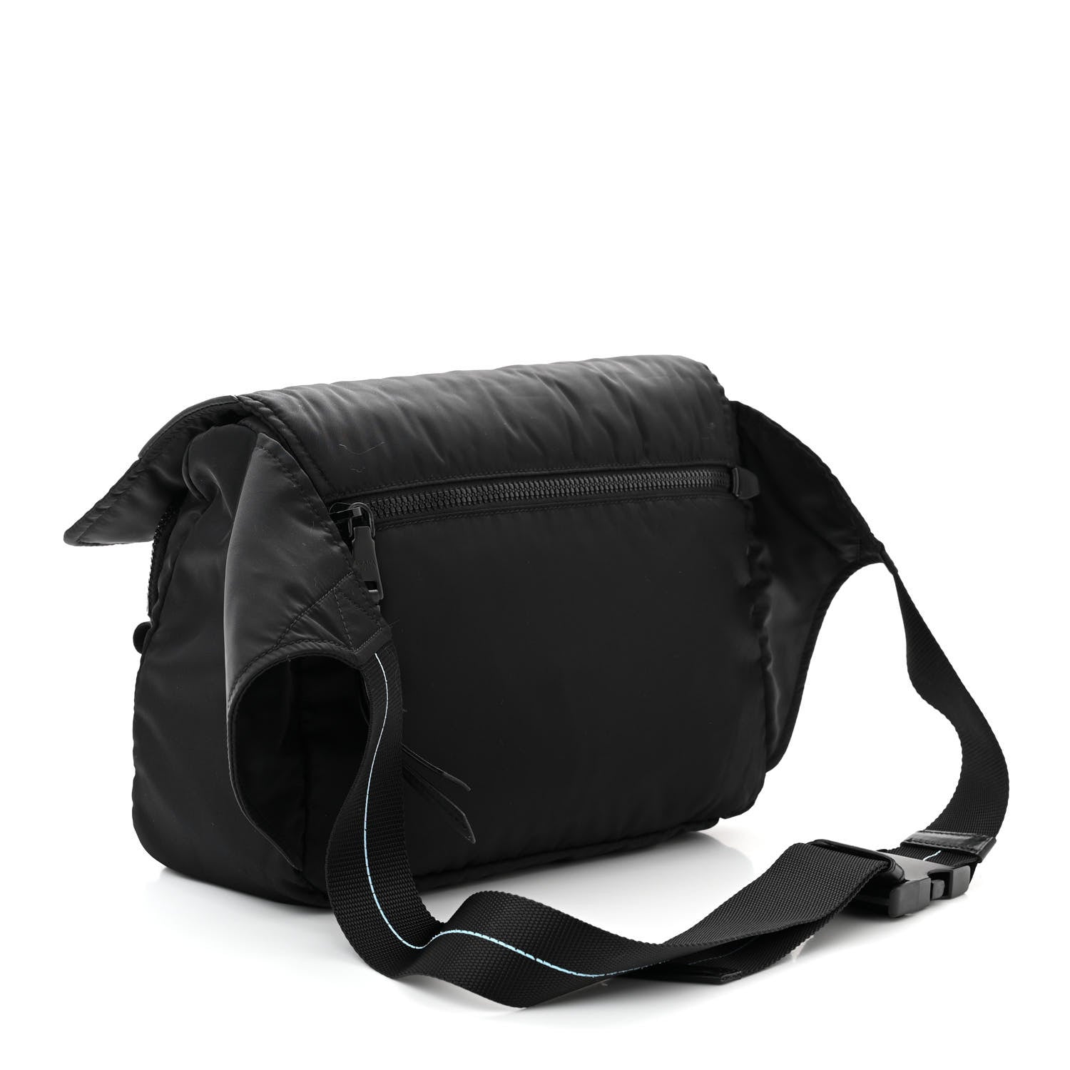 Prada Tessuto Nylon Logo Messenger Bag Black 3 of 11