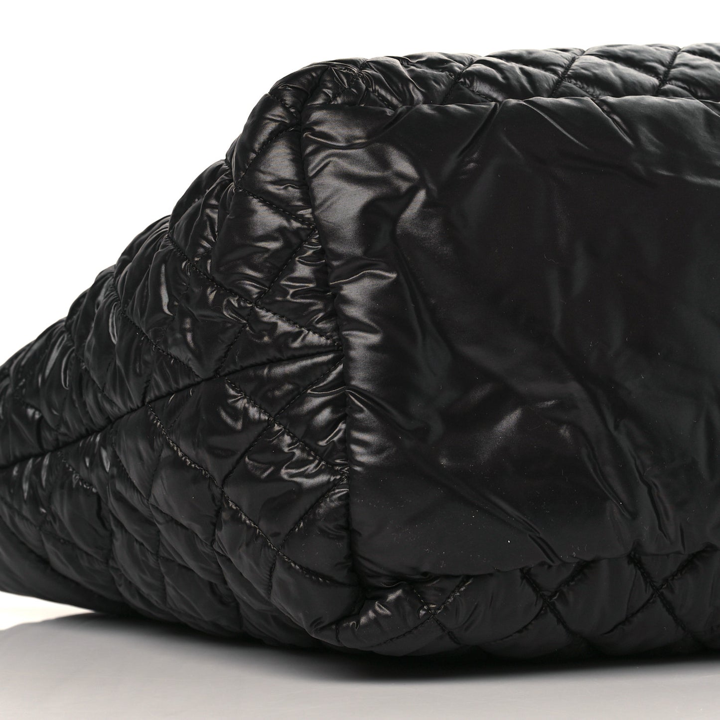 Nylon Quilted Large Coco Cocoon Tote Black