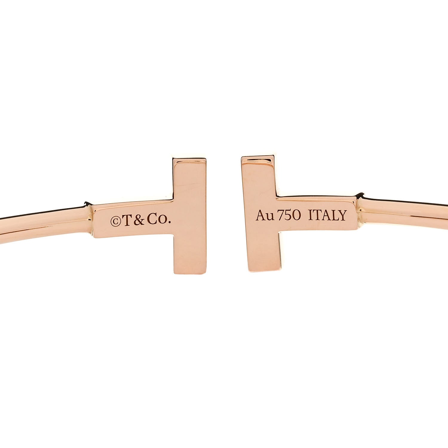 Tiffany 18K Rose Gold Mother of Pearl T Wire Bracelet 3 of 4
