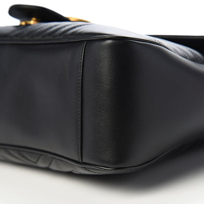 Gucci Calfskin Matelasse Large GG Marmont Shoulder Bag Black 12 of 13