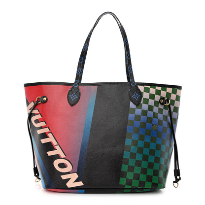 Louis Vuitton Damier Race Neverfull MM Noir Rouge 3 of 16