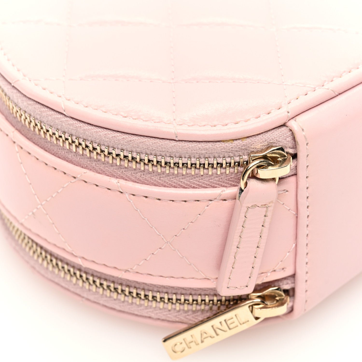 Chanel Lambskin Quilted Round Handle With Care Vanity With Chain Pink 10 of 11