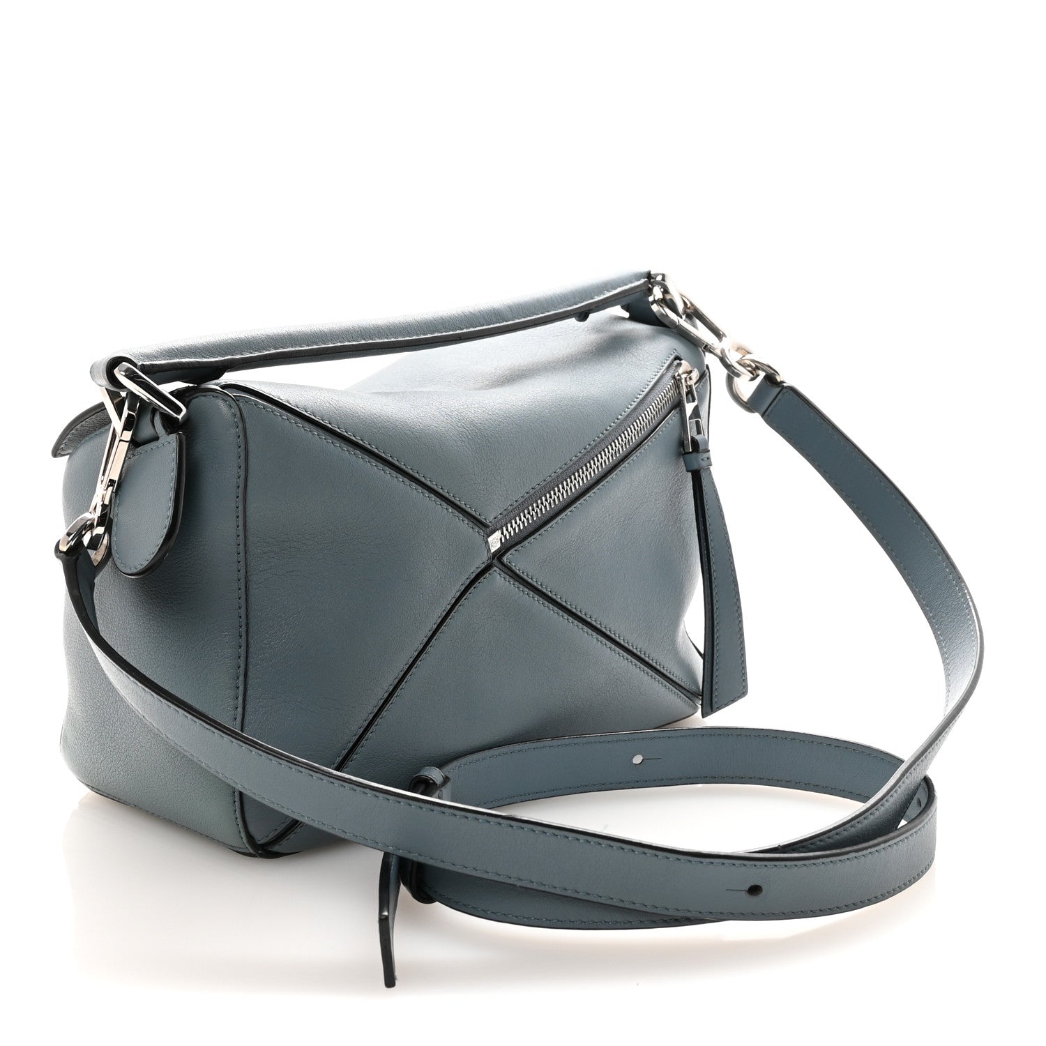 Loewe Calfskin Small Puzzle Bag Stone Blue 3 of 9