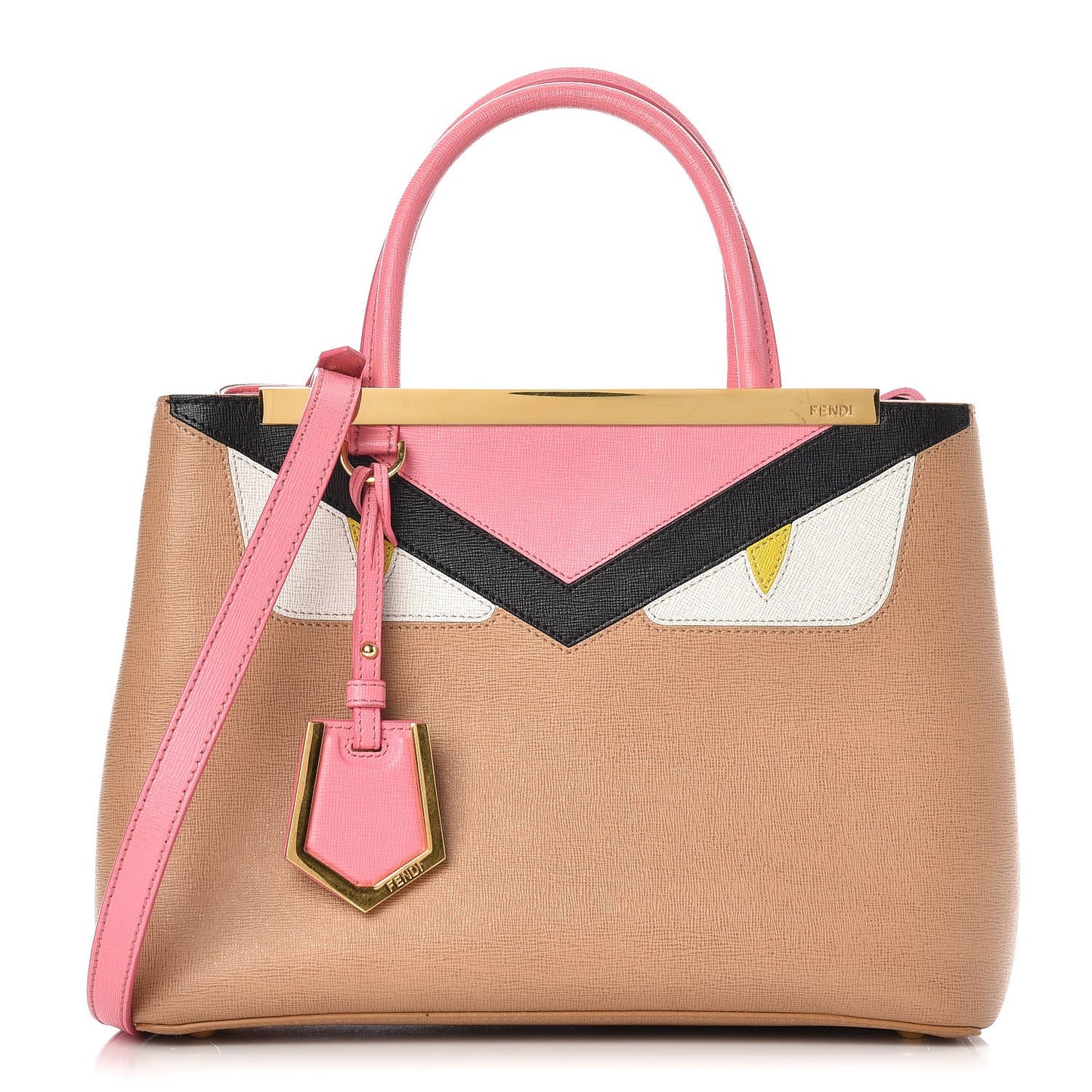 Vitello Elite Monster Petite 2Jours Tote Cuoio Lollypop Multicolor