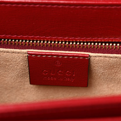 Gucci GG Supreme Monogram Azalea Calfskin Horsebit 1955 Shoulder Bag Beige Ebony New Cherry Red 6 of 11