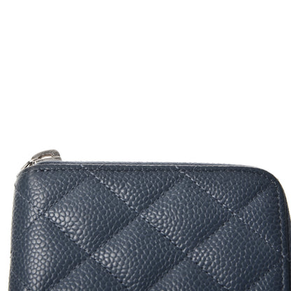 Chanel Caviar Quilted Large Gusset Zip Around Wallet Blue 9 of 10