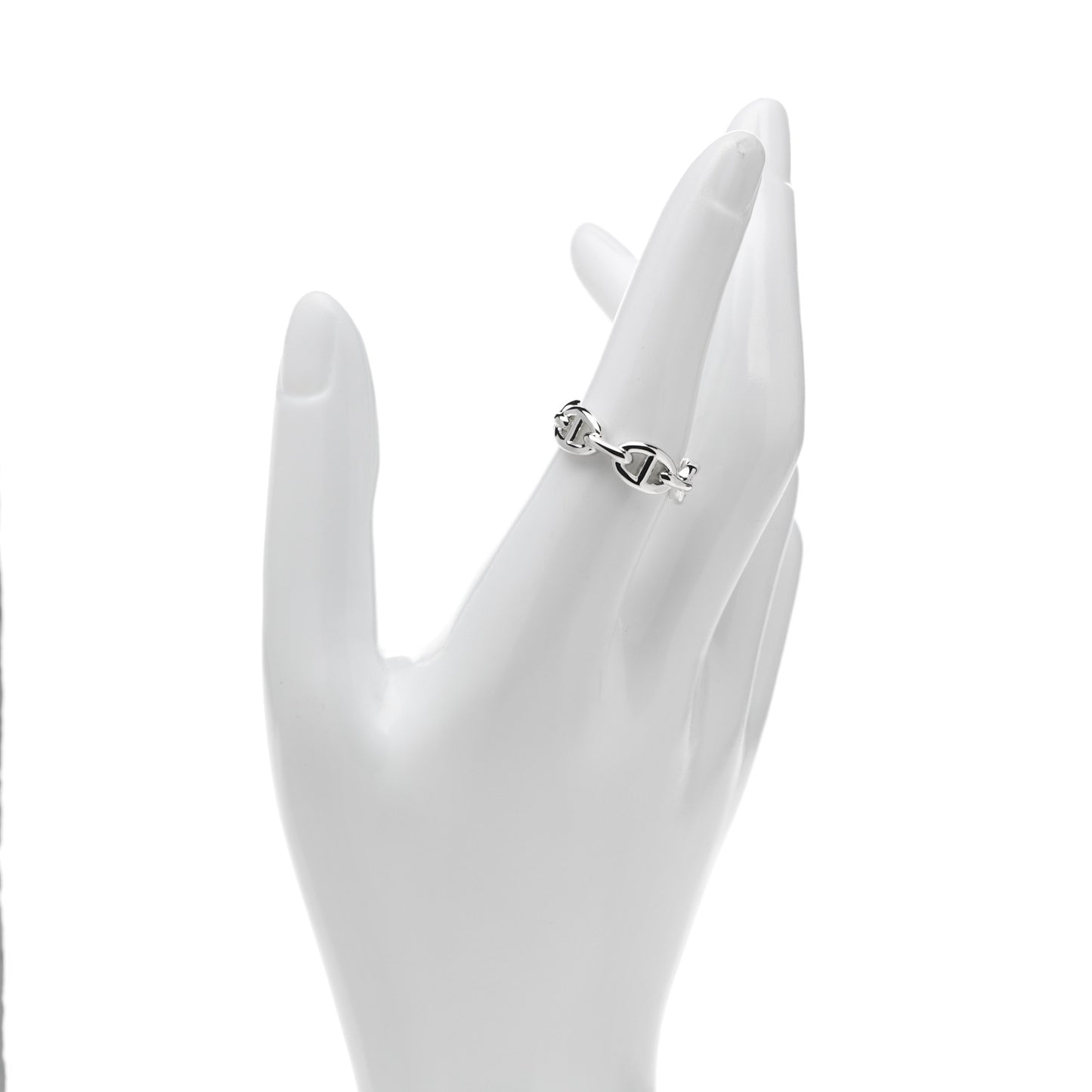 Sterling Silver PM Chaine d'Ancre Enchainee Band Ring 55 7.25