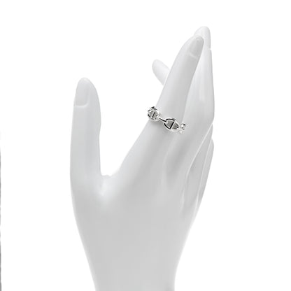 Hermes Sterling Silver PM Chaine d'Ancre Enchainee Band Ring 55 7.25 2 of 7