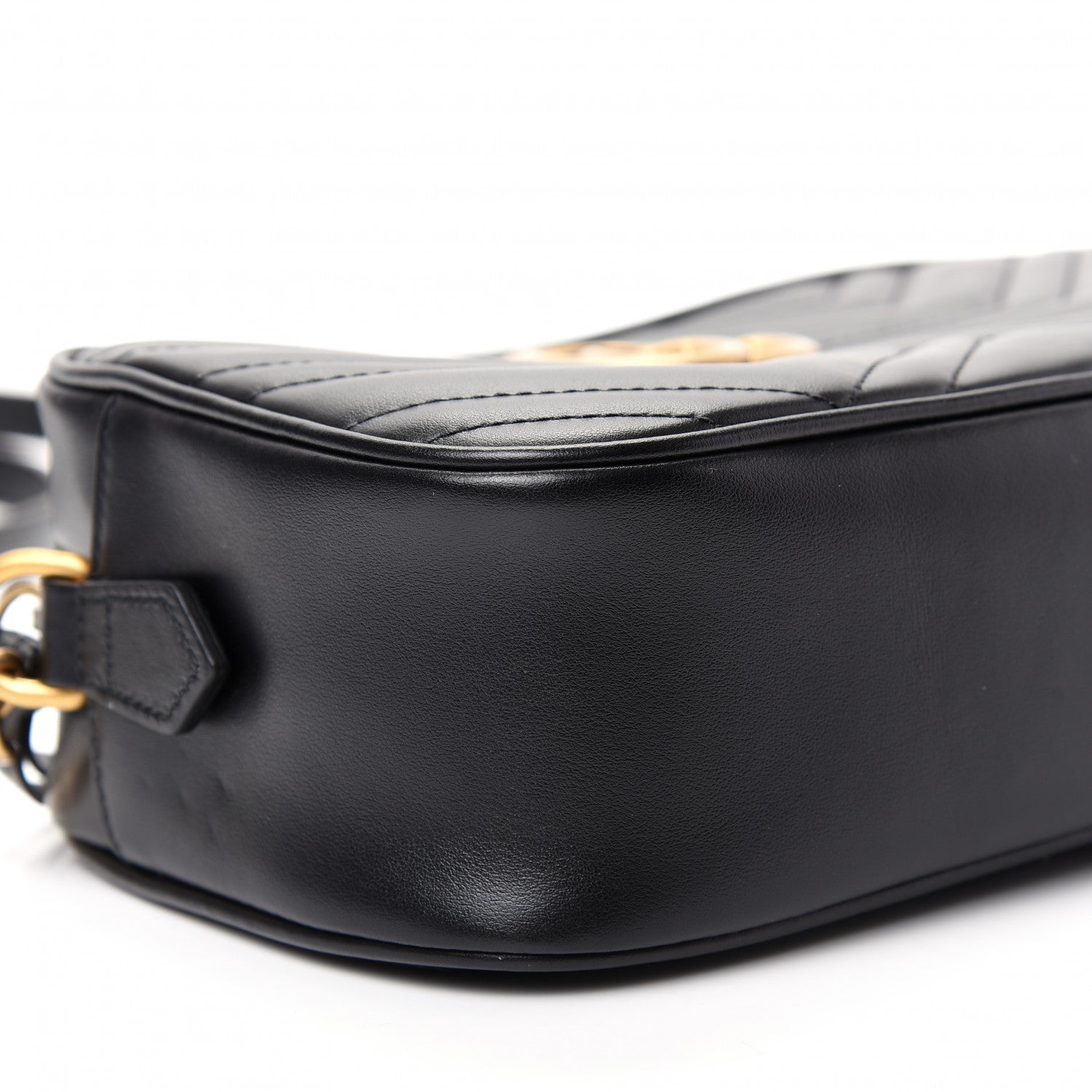 Gucci Calfskin Matelasse Small GG Marmont Chain Shoulder Bag Black 6 of 11