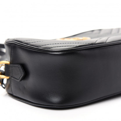 Gucci Calfskin Matelasse Small GG Marmont Chain Shoulder Bag Black 6 of 11