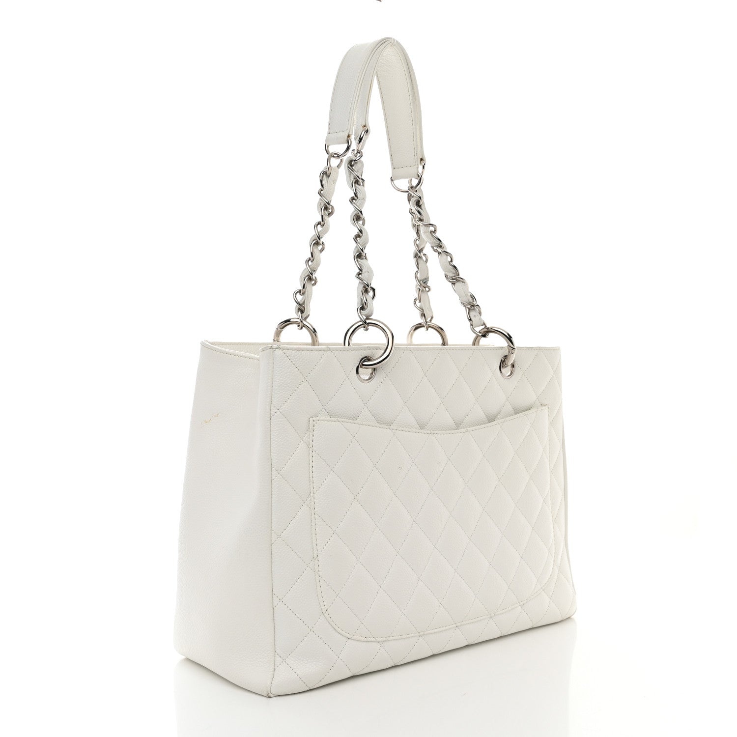 Chanel Caviar Quilted Grand Shopping Tote GST White 3 of 11