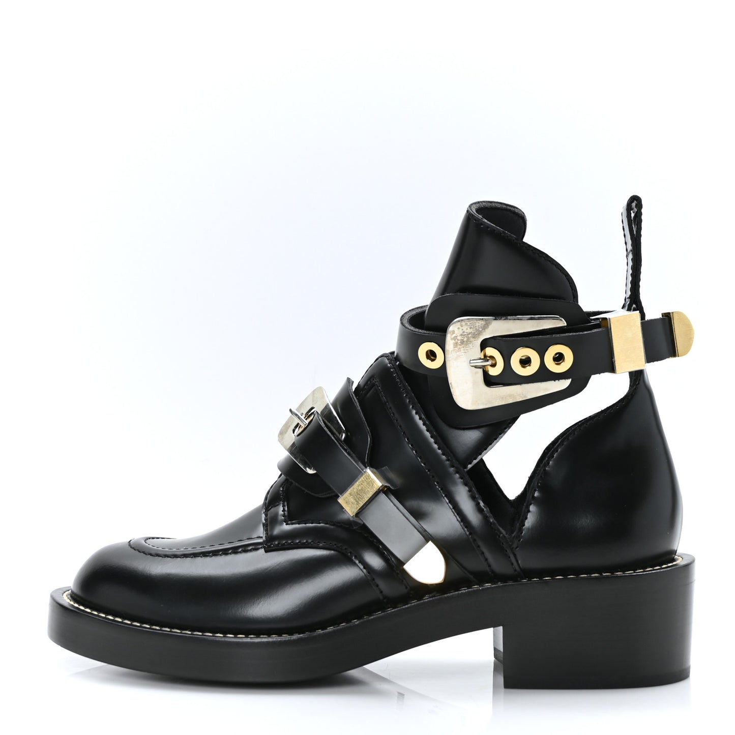 Brushed Calfskin Ceinture Ankle Boots 40 Black