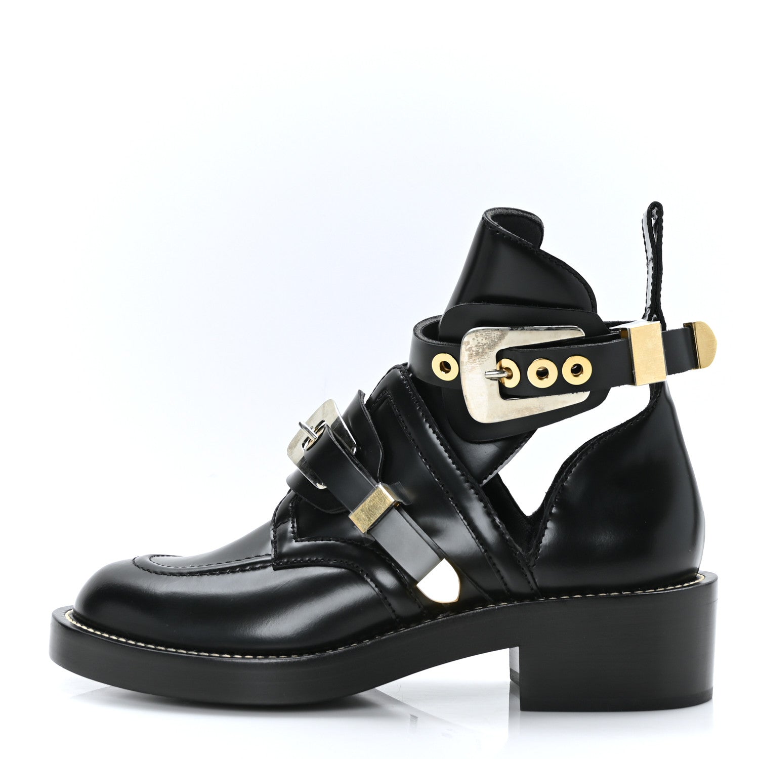 Balenciaga Brushed Calfskin Ceinture Ankle Boots 40 Black 1 of 6