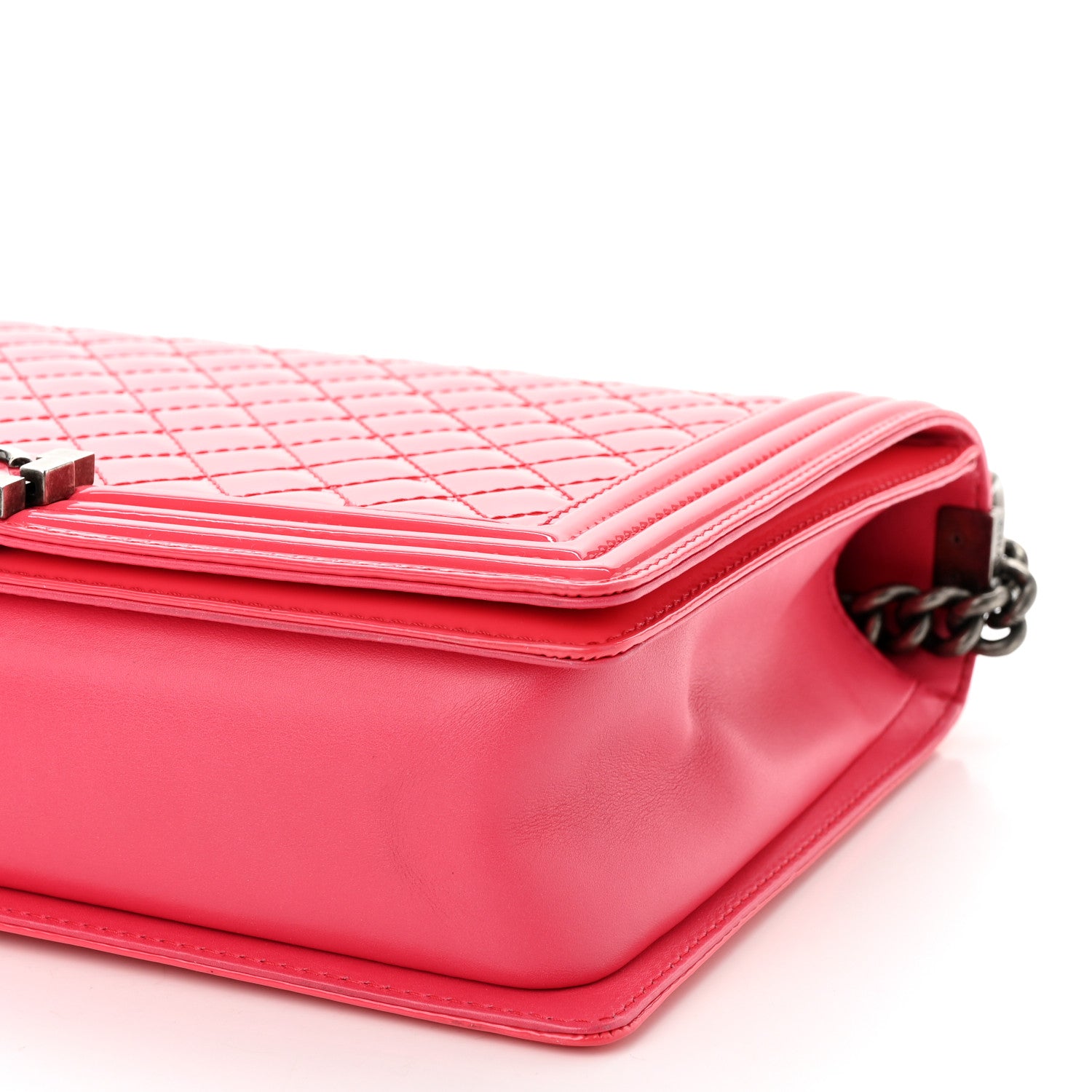 Chanel Patent Quilted Large Boy Flap Pink 9 of 11