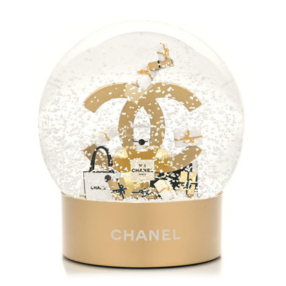 Chanel Glass CC Shopping Bag Snow Globe Gold 3 of 9