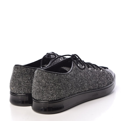 Chanel Fabric Calfskin Low Top Sneakers 39 Dark Grey 4 of 9