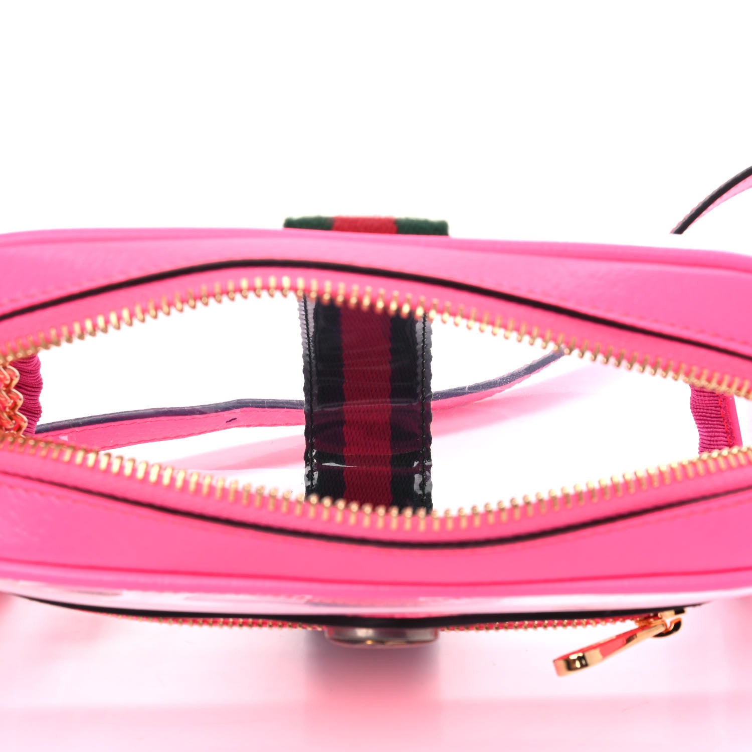 Gucci Vinyl Web Mini Ophidia Transparent Shoulder Bag Fluorescent Fuchsia 4 of 5