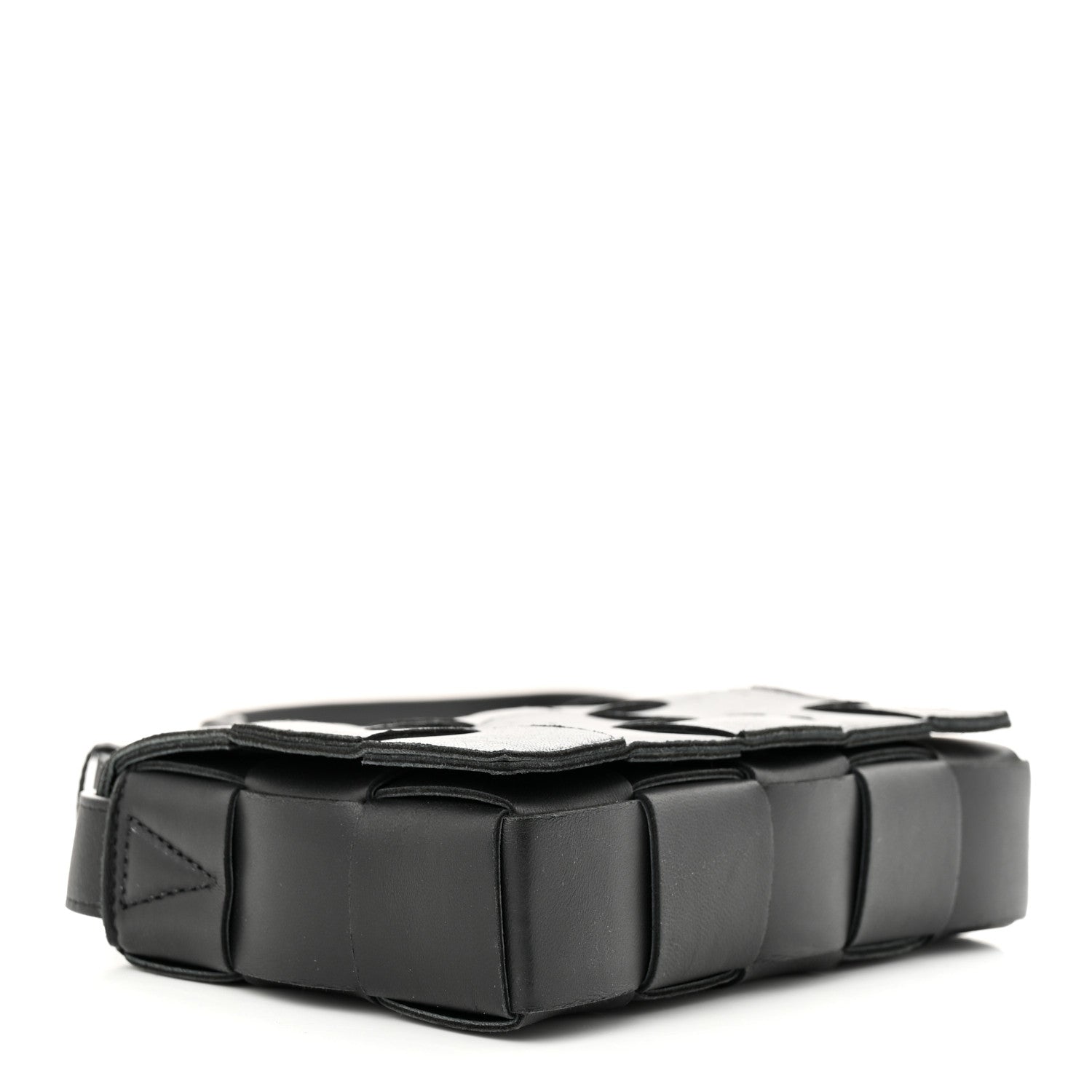 Bottega Veneta Lambskin Maxi Intreccio Small Cassette Crossbody Bag Black 4 of 10