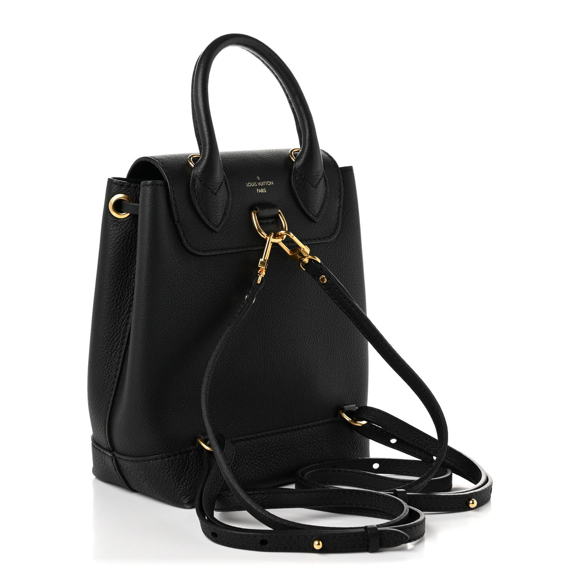 Calfskin Lockme Mini Backpack Black