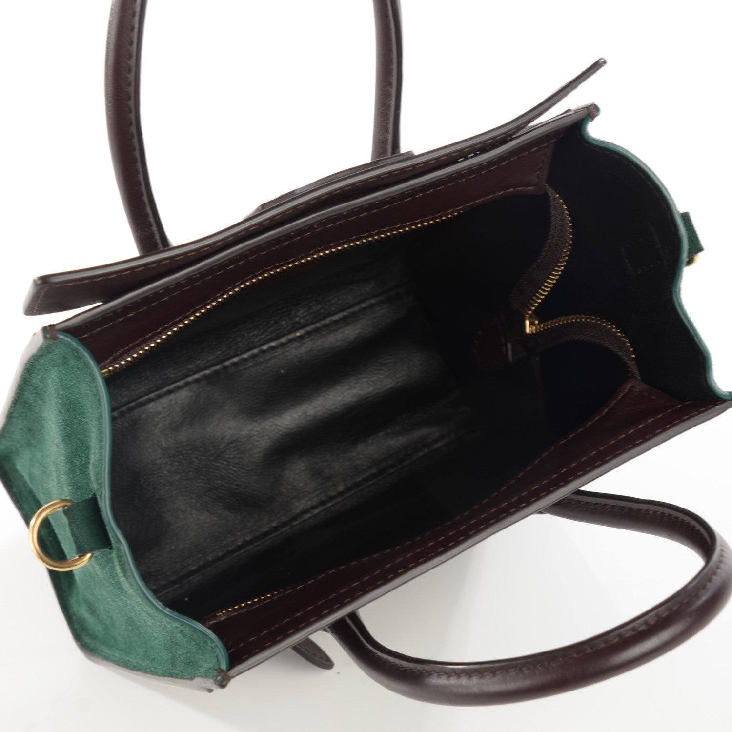 Celine Smooth Calfskin Suede Nano Tri-Color Luggage Burgundy 5 of 8