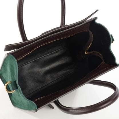 Celine Smooth Calfskin Suede Nano Tri-Color Luggage Burgundy 5 of 8