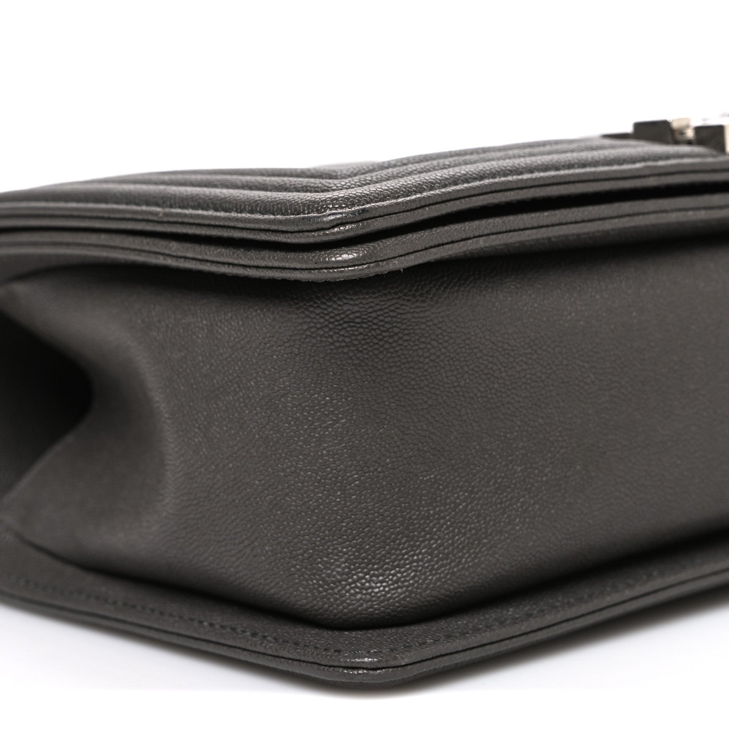 Chanel Caviar Quilted Medium Boy Flap Dark Grey 9 of 10