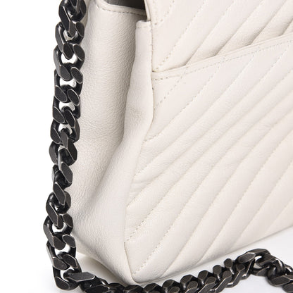 Saint Laurent Sheepskin Matelasse Monogram Medium College Bag Dove White 8 of 11