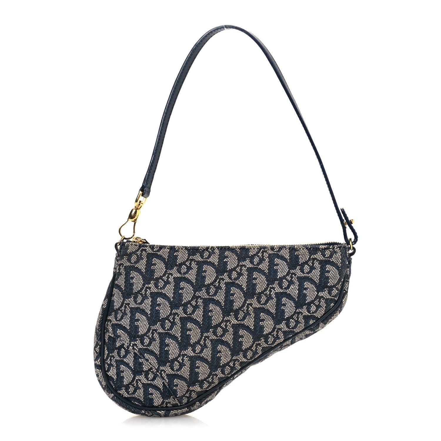 Christian Dior Monogram Mini Saddle Pochette Navy 1 of 14