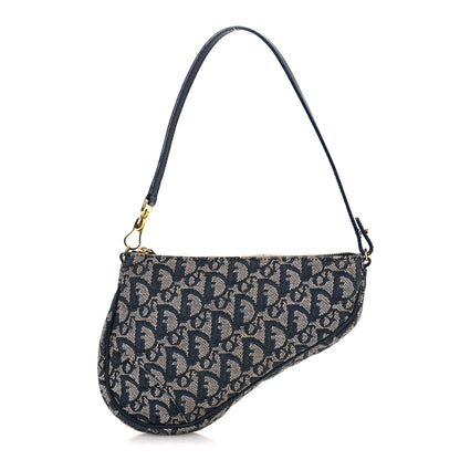 Christian Dior Monogram Mini Saddle Pochette Navy 1 of 14