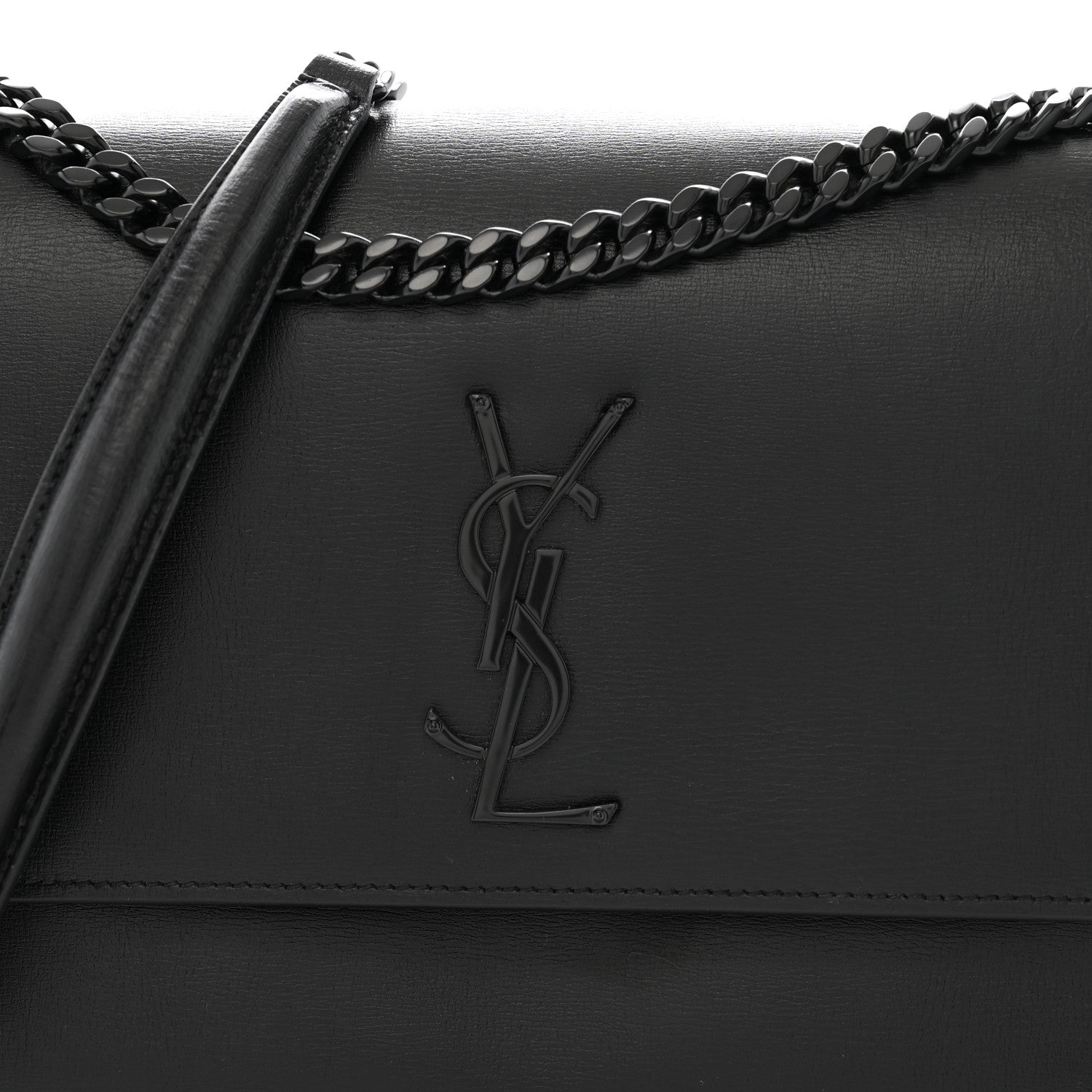 Saint Laurent Calfskin Large Monogram Monochrome Sunset Black 9 of 14